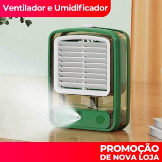Mini Ventilador Portátil e Umidificador de Ar com Led e 3 Velocidades Refrigerador De Ar Ventilador