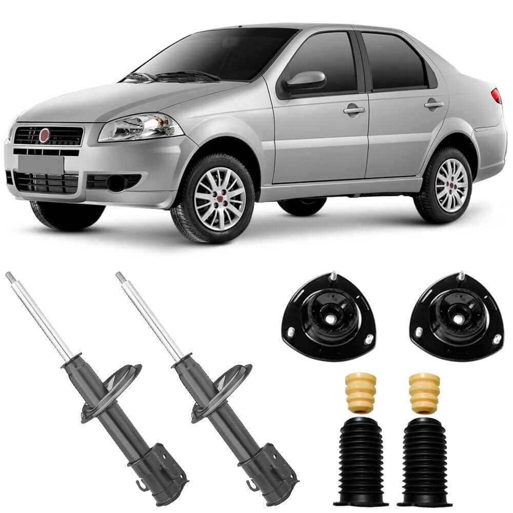 2 Amortecedor Fiat Siena 2001 A 2013 Dianteiro Nakata E Kit