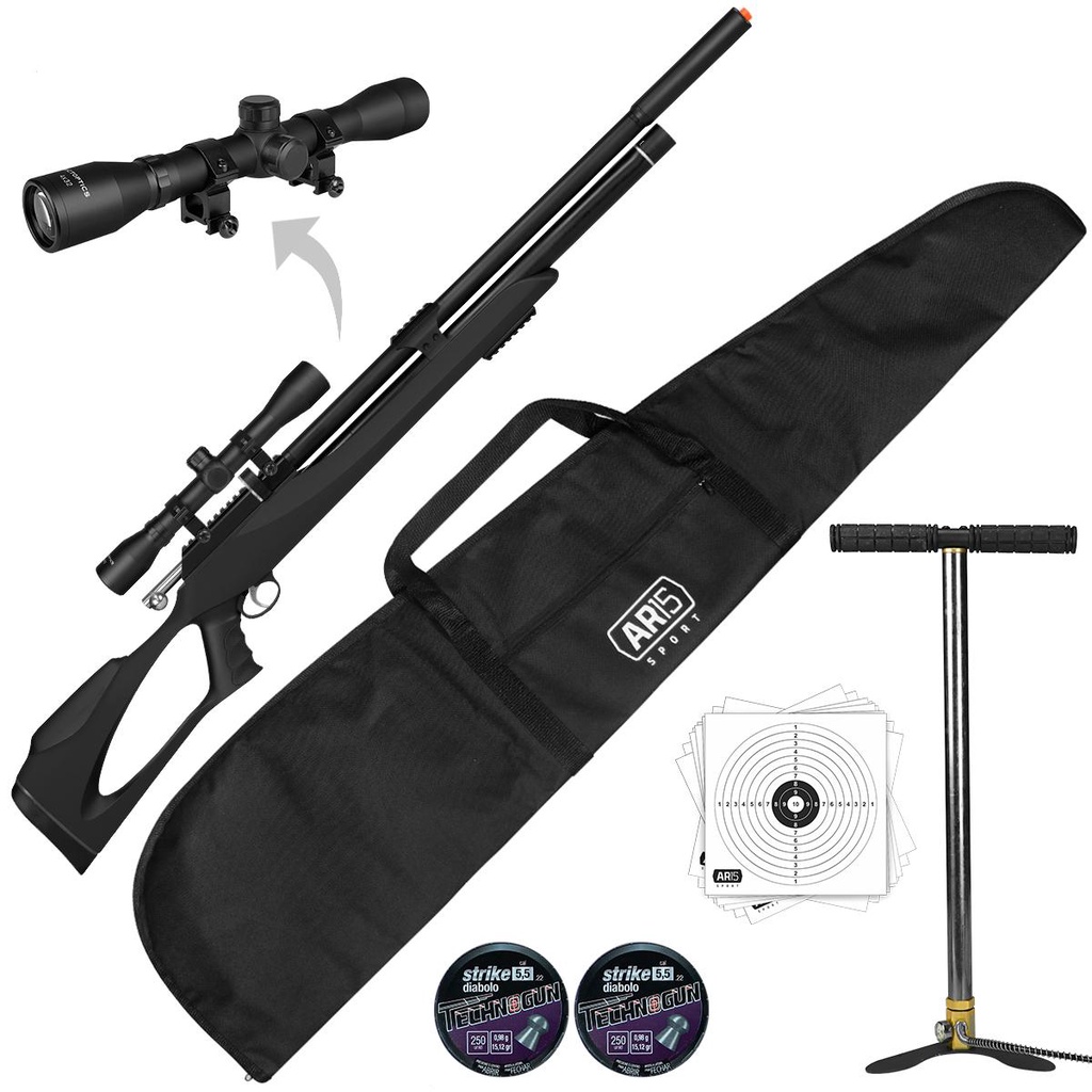 Carabina de Pressão PCP M25 Thunder Artemis 5.5+Bomba+Luneta em Oferta na Shopee