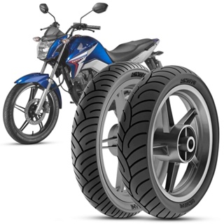 2 Pneu Moto Cg Titan Rinaldi 90/90-18 57p 80/100-18 47p Hb37 em Oferta na Shopee