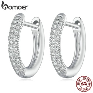Brinco De Prata Bamoer 925 Clipes Para Brincos Redondos Jóias De Moda Simples E Versáteis BSE737