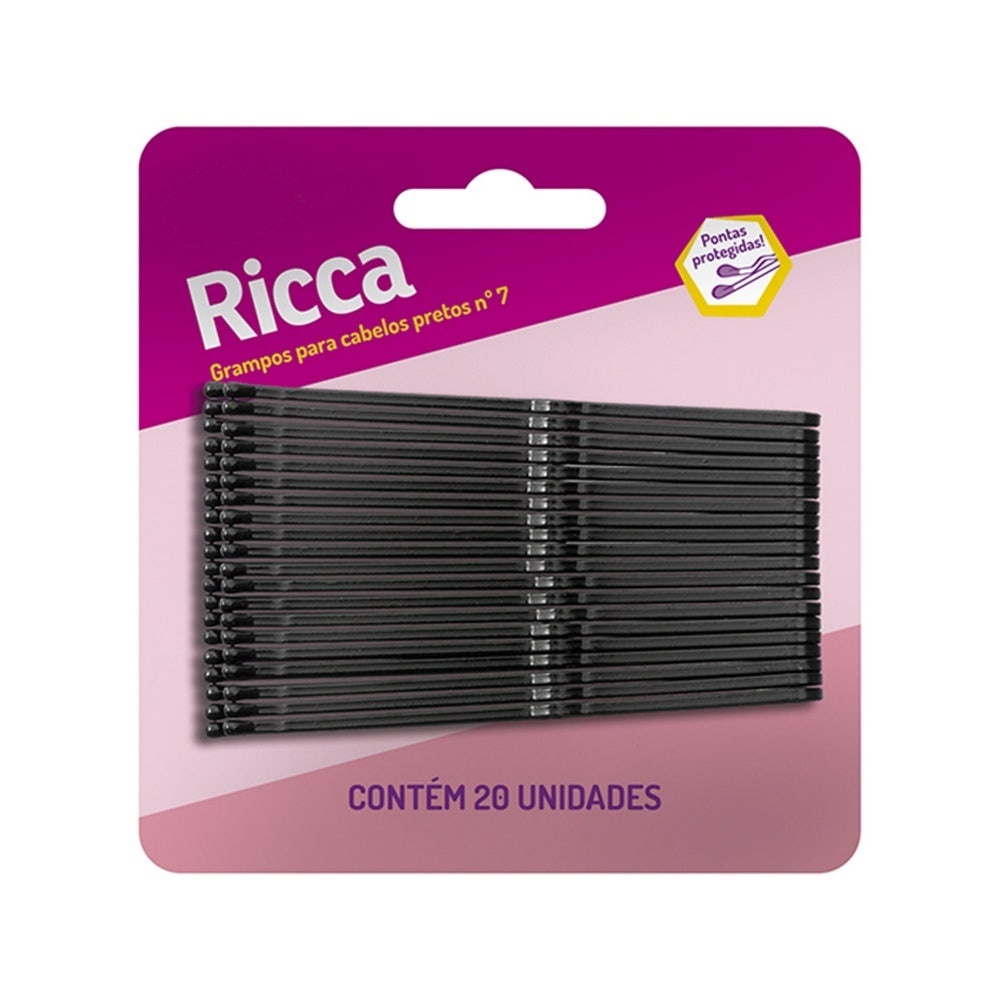 Grampo Ricca N.7 C/20 Preto em Oferta na Shopee