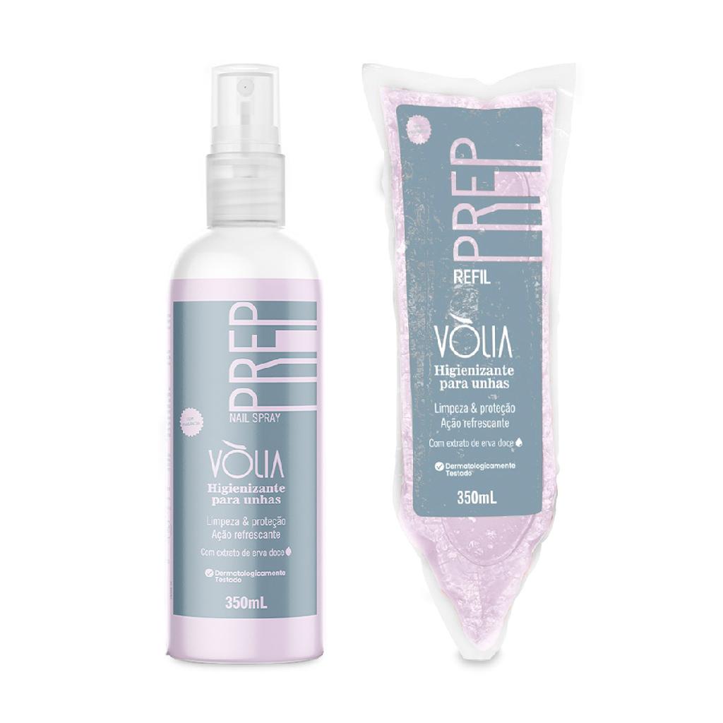 Kit Prep Spray Higienizante Proteção para Unhas Vòlia + Prep Refil