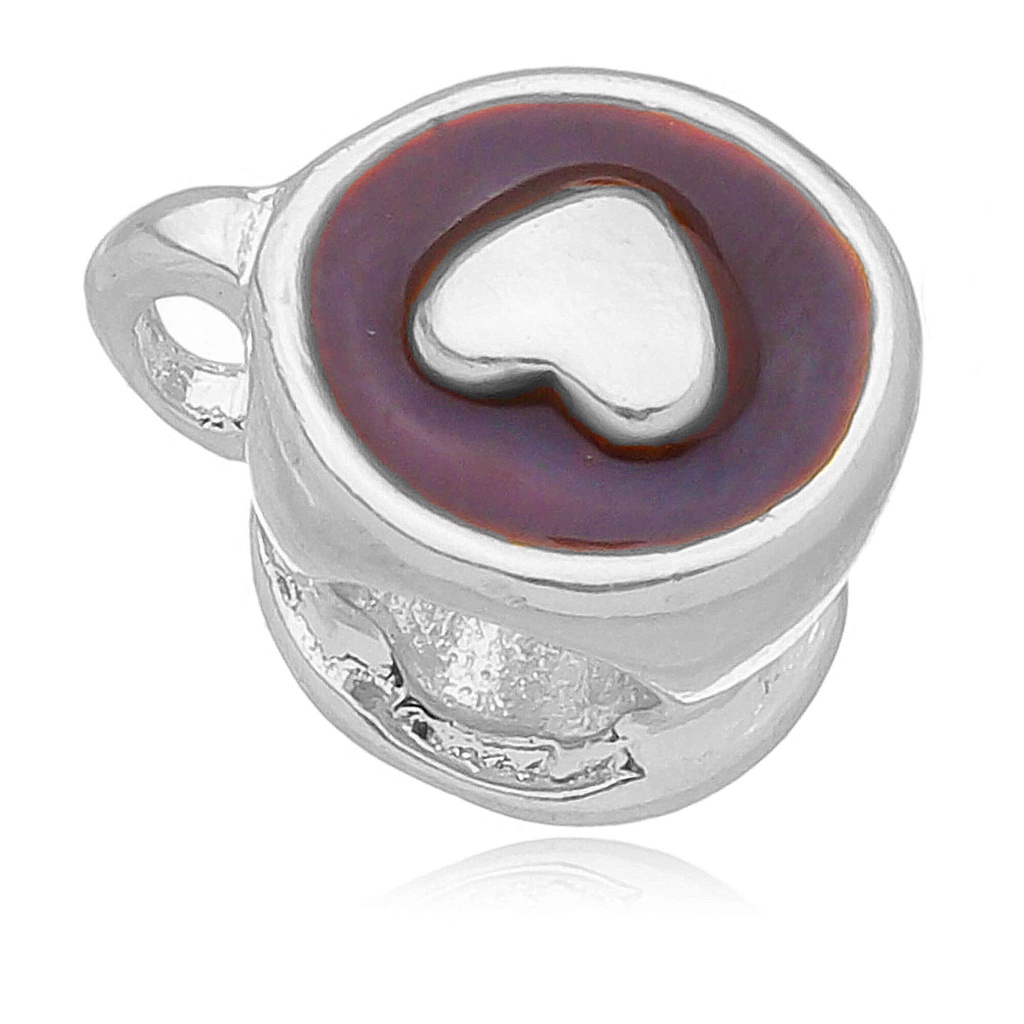 Berloque Xícara de Café Separador Banhado a Prata 925 em Oferta na Shopee