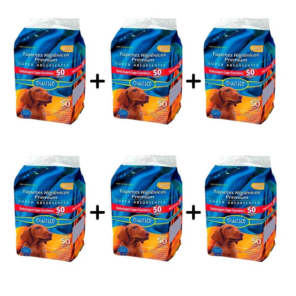 Kit 6 Tapetes Higiênico Chalesco C/50 Unidades em Oferta na Shopee