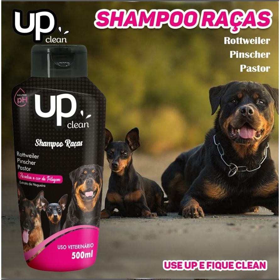 Shampoo para Cachorro Raças Rotteweiler - Pinsch - Pastor 500ml UP Clean