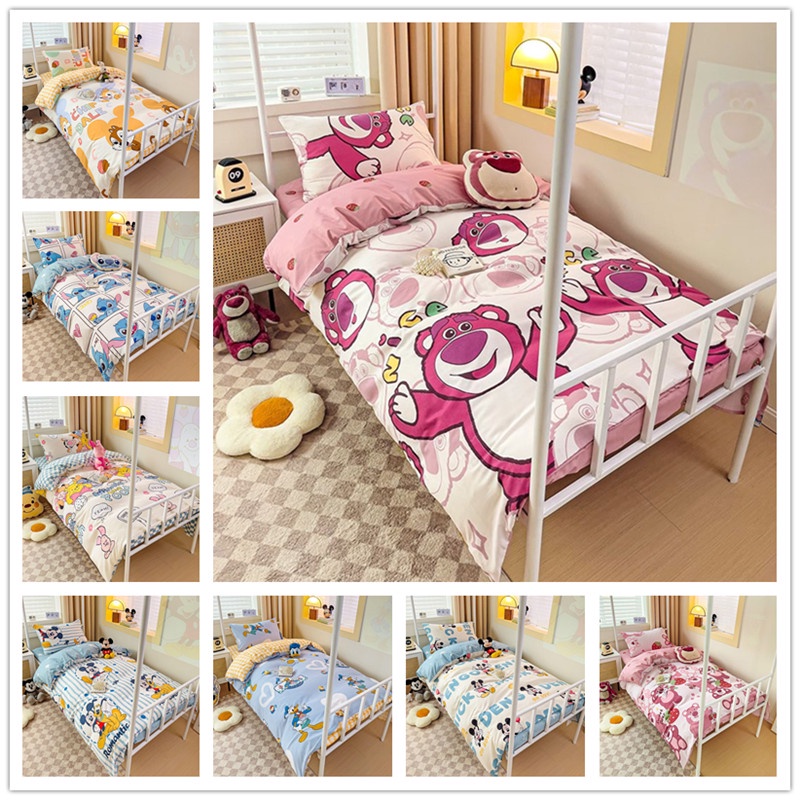 Ready Stock Washed Stock Washed Conjunto de quatro peças de algodão Conjunto de quatro peças de cama Cobertura acolchoada Quarto infantil Quarto de solteiro de alto valor Conjunto de quatro peças de cama de quatro peças de cama de quatro peças de cama de