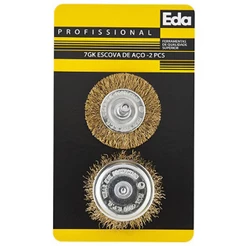 Jogo Escova de Aço Redonda e Copo 1/4" EDA 7GK