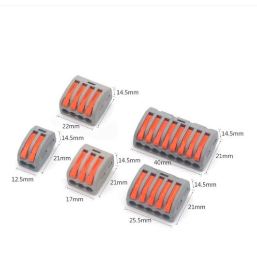 3 pcs Conector Elétrico Emenda e Derivação  2 vias 3 vias 4 vias - 4mm e 6mm