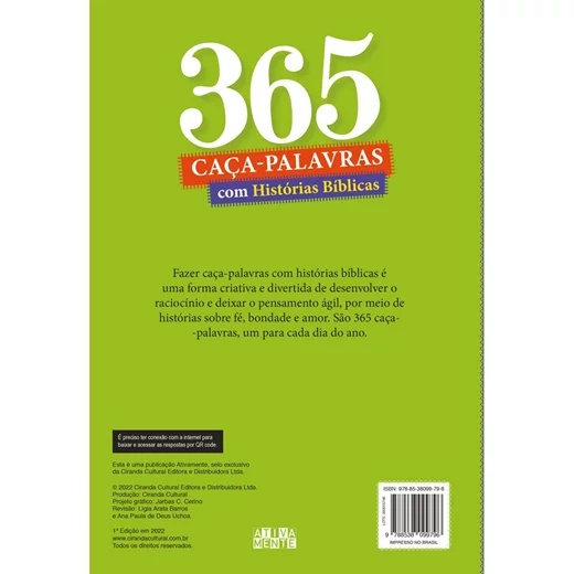 Livro 365 caça-palavras com histórias bíblicas Crianças Infantil Evangélico Filhos Meninos