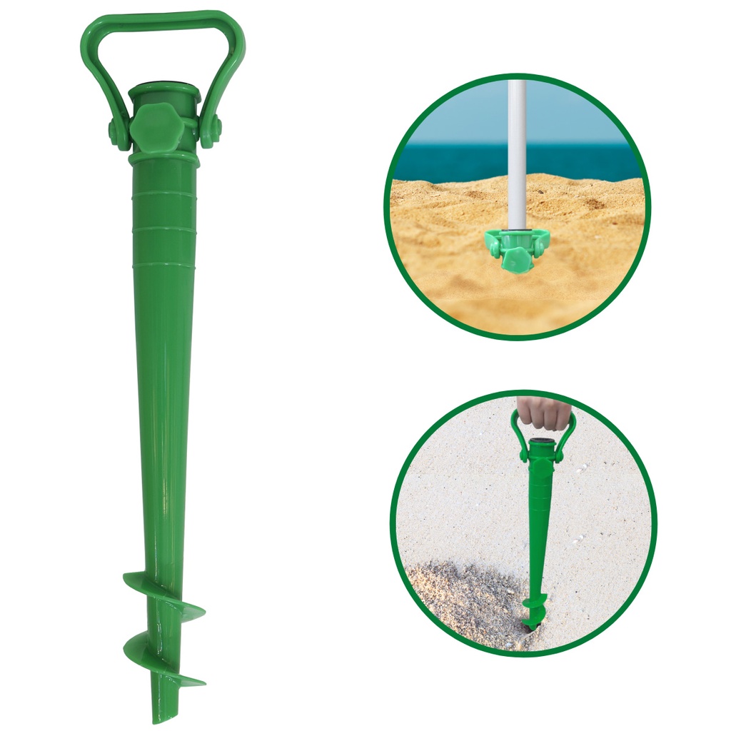 Suporte Guarda Sol Praia Porta Vara Pesca Furador Saca Areia 38 cm Importway Verde em Oferta na Shopee