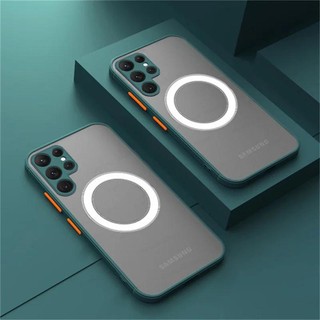Capa Para Telefone À Prova De Choque Samsung Galaxy S22 Ultra S21 FE S20 Magnetic Magsafe Wireless Charging Back em Oferta na Shopee