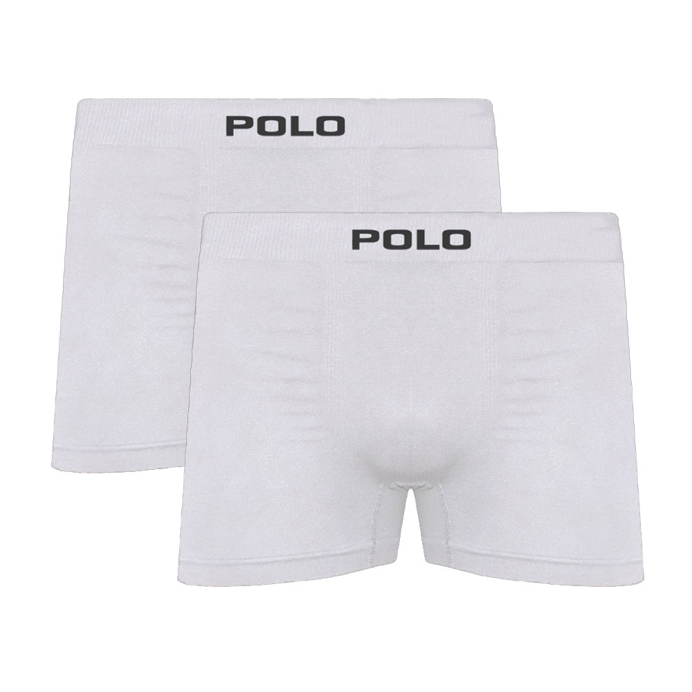 Kit C/2 Cuecas Boxer Polo 781 Algodão Sem Costura - Branco em Oferta na Shopee
