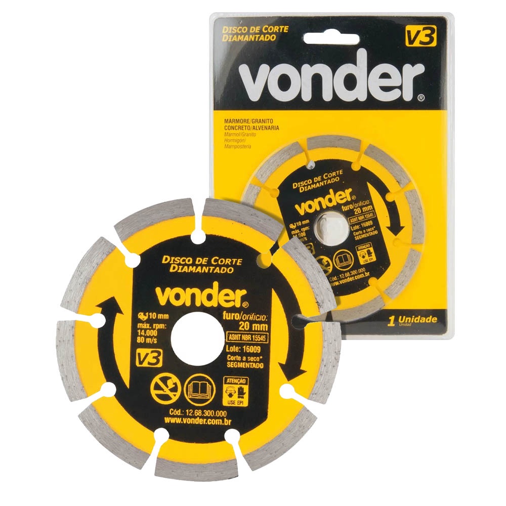 Disco de Corte Diamantado 110x20mm V3 Vonder