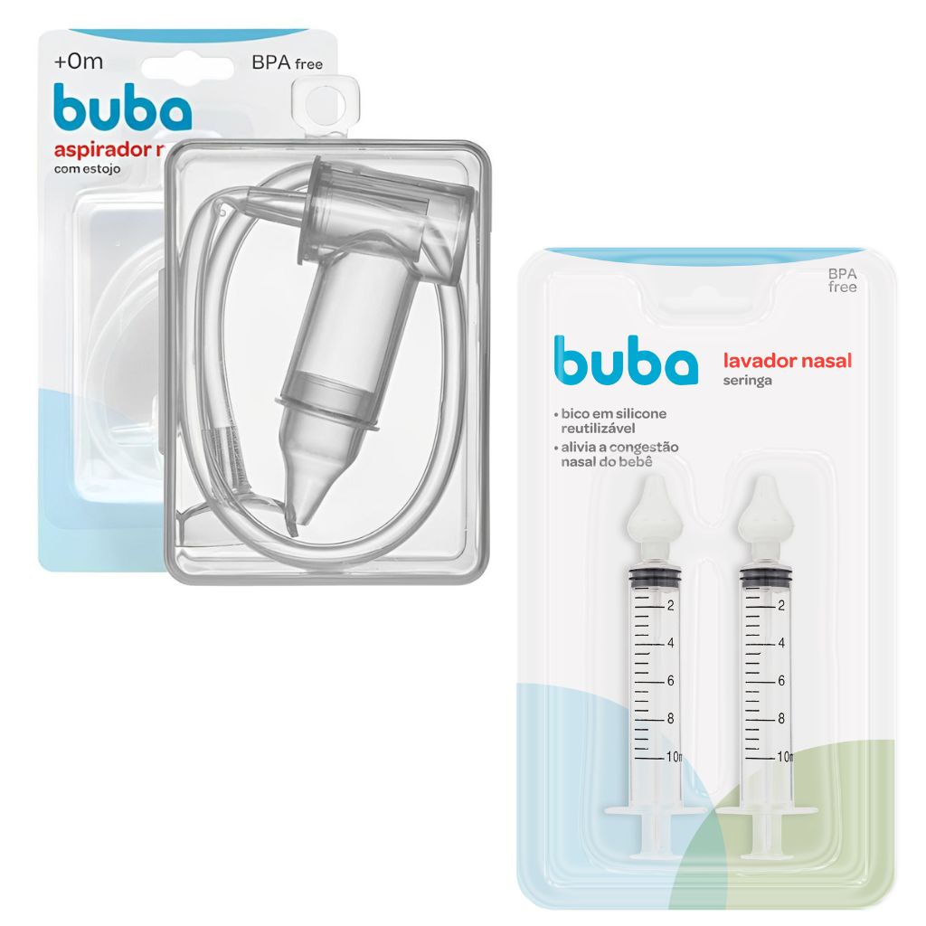 Kit Higiênico Infantil Aspirador Nasal E Lavador Nasal - Buba - Mom & Baby