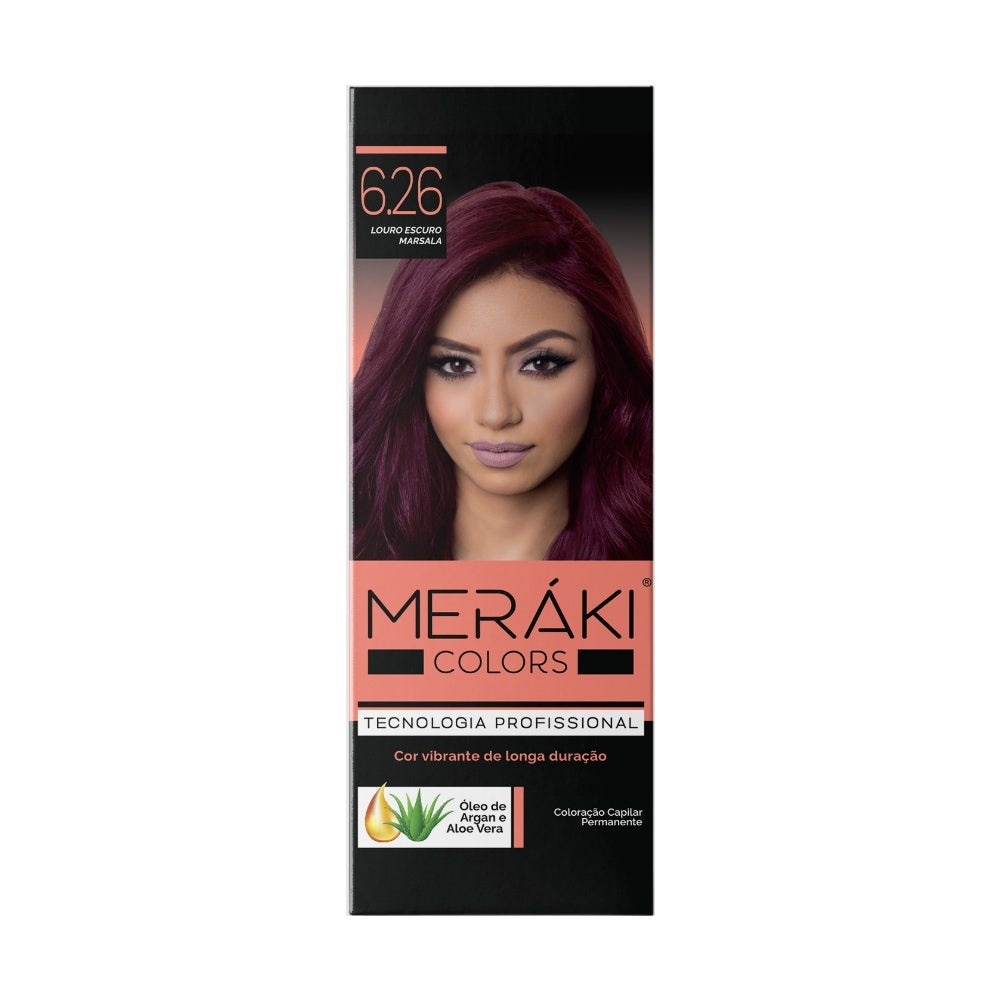 Kit Tintura Meráki Color Louro Escuro Marsala 6.26 125gr - Beauty