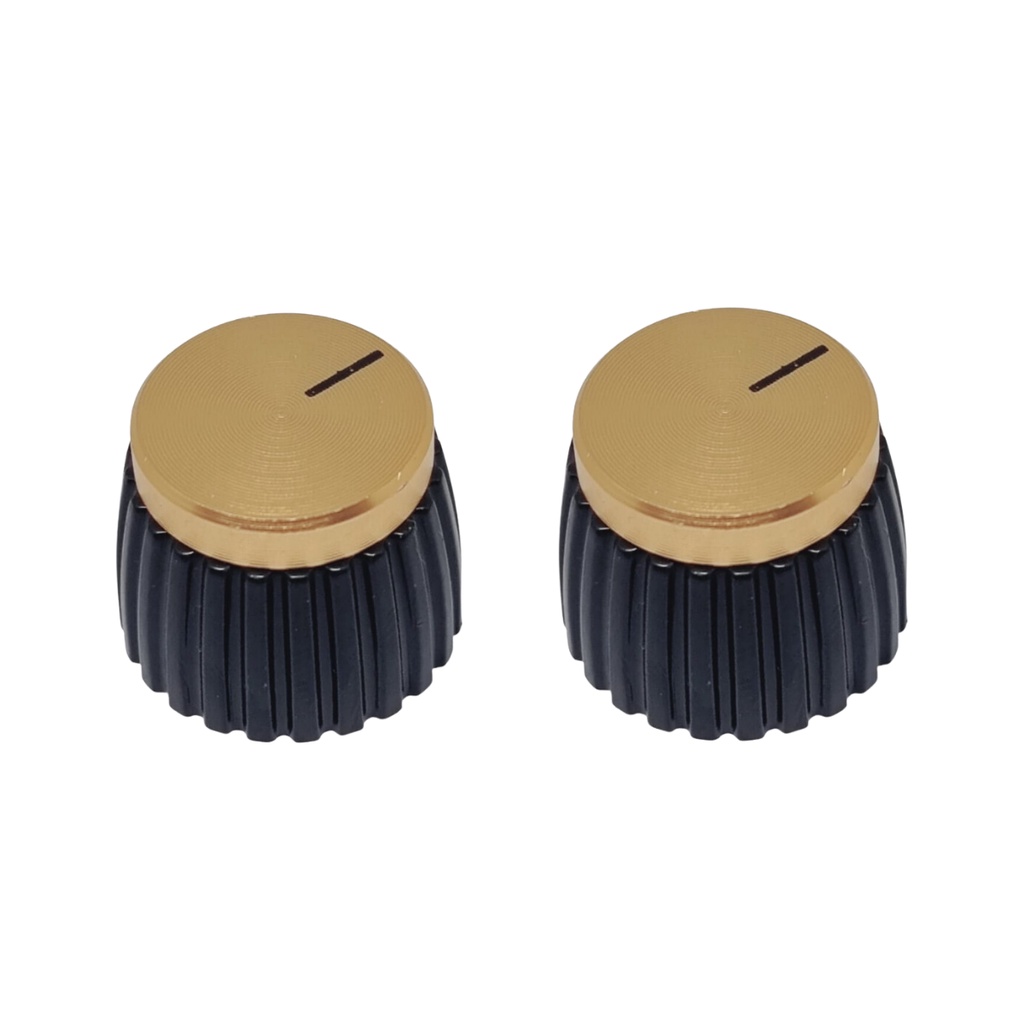 Kit 2 Knob Amplificador Estilo Marshall Dourado Gold ABS