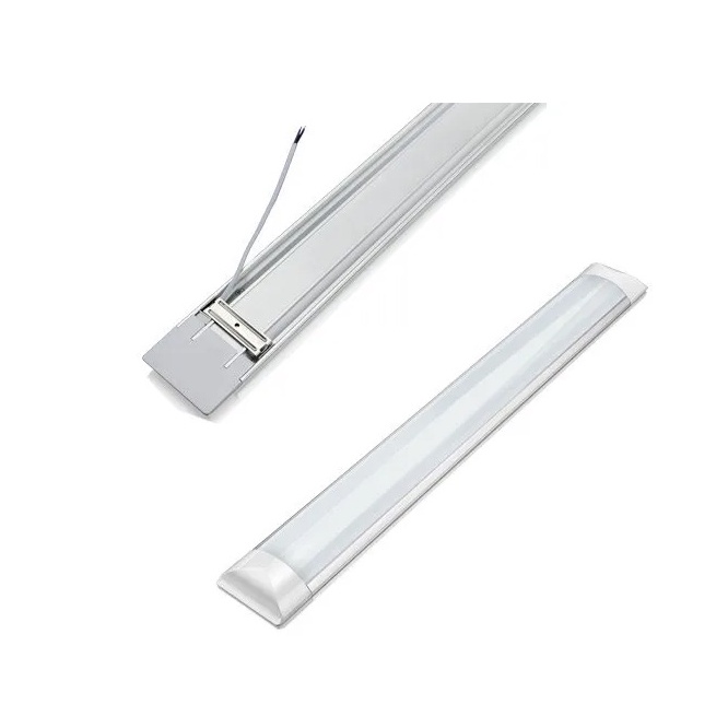 kit 6un Luminária Linear Led Tubular Sobrepor 18w Bivolt calha em Oferta na Shopee