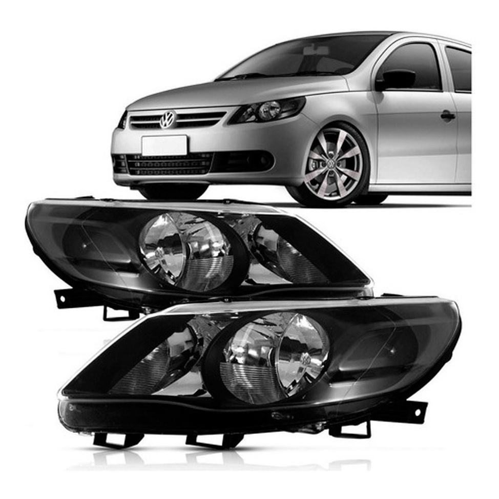 PAR FAROL GOL 2008 G5 DUPLO MASCARA NEGRA em Oferta na Shopee