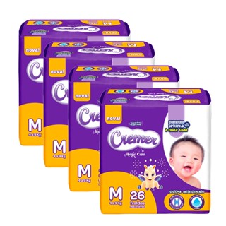 Kit 4 Fralda Cremer Magic Care Tamanho M Pacote Jumbo 26 Unidades Descartáveis cada