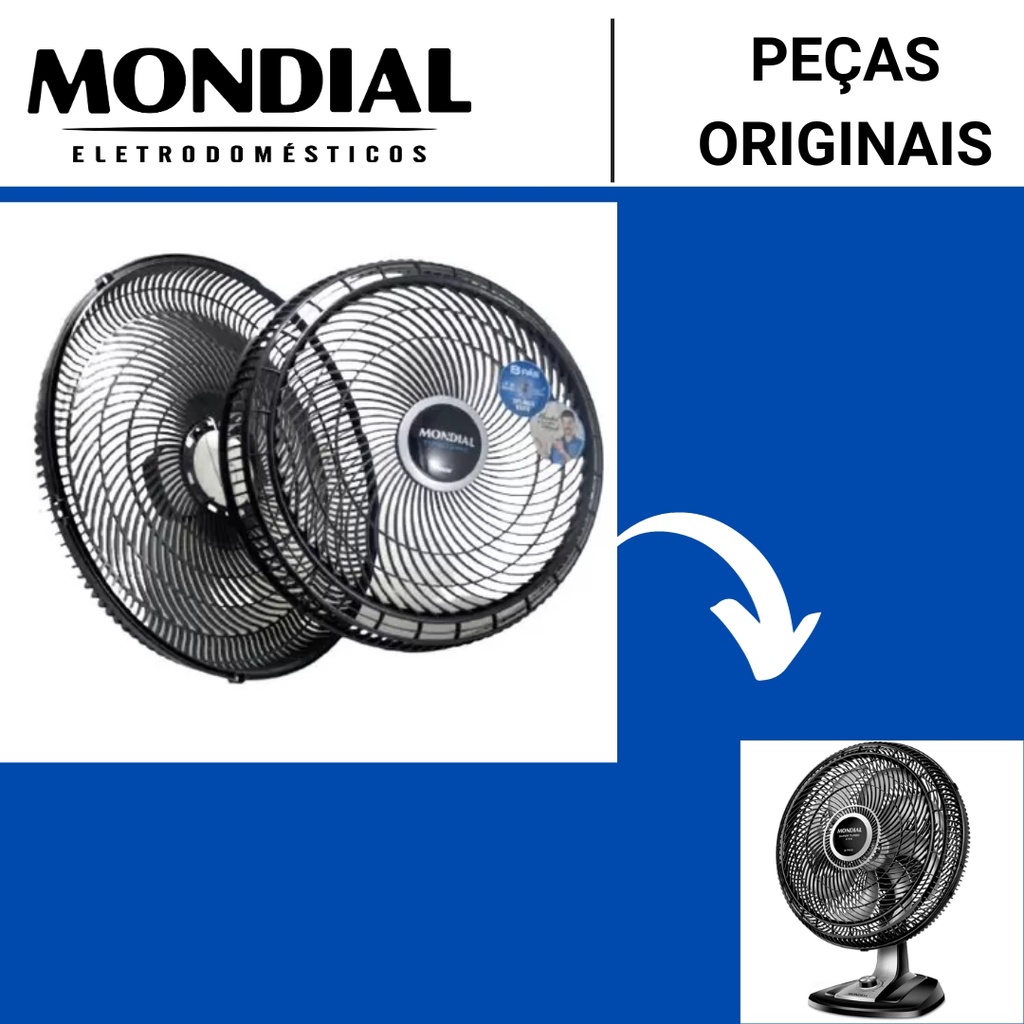 Conjunto de Grades Traseira Dianteira Ventilador Mondial VTX-40