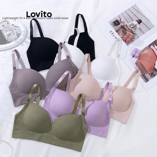 Lovito Sutiã Básico Liso Casual Para Mulheres LNL43204