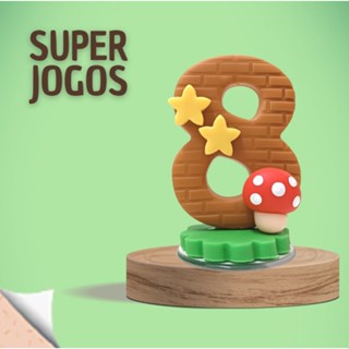 Vela Super Jogos com Pavio Magico Mário para Bolos e Festa