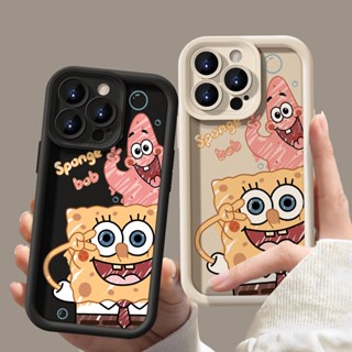 Engraçado E Fofo Bob Esponja Lovely Soft Silicone Case Para IPhone 11 12 13 14 15 Pro Max Plus 7 8 X XR XS Caixa Espessada Anti-Queda Cobertura De Lente De Proteção Total