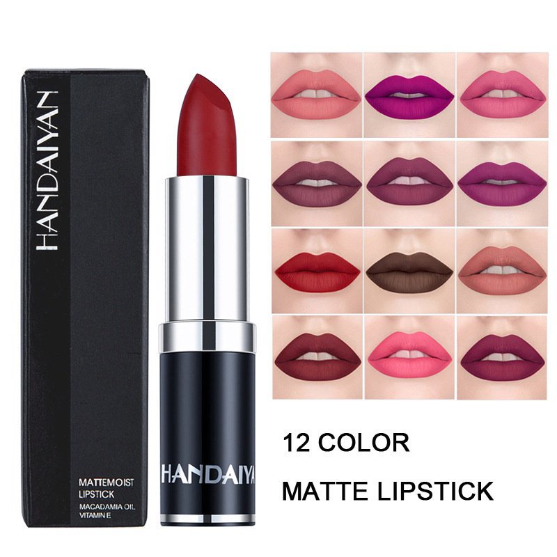 12 cores Baton Matte Ruby Rose Velvet 24 horas de longa duração