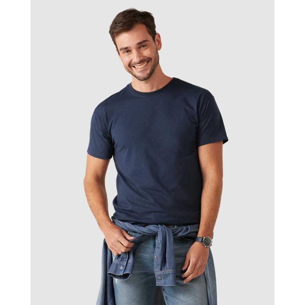 Camiseta Básica Masculina Gola Texturizada Em Algodão em Oferta na Shopee