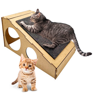 Rampa Arranhador Gatos Divertida Anti Stress Gatos Pet Madeira MDF em Oferta na Shopee