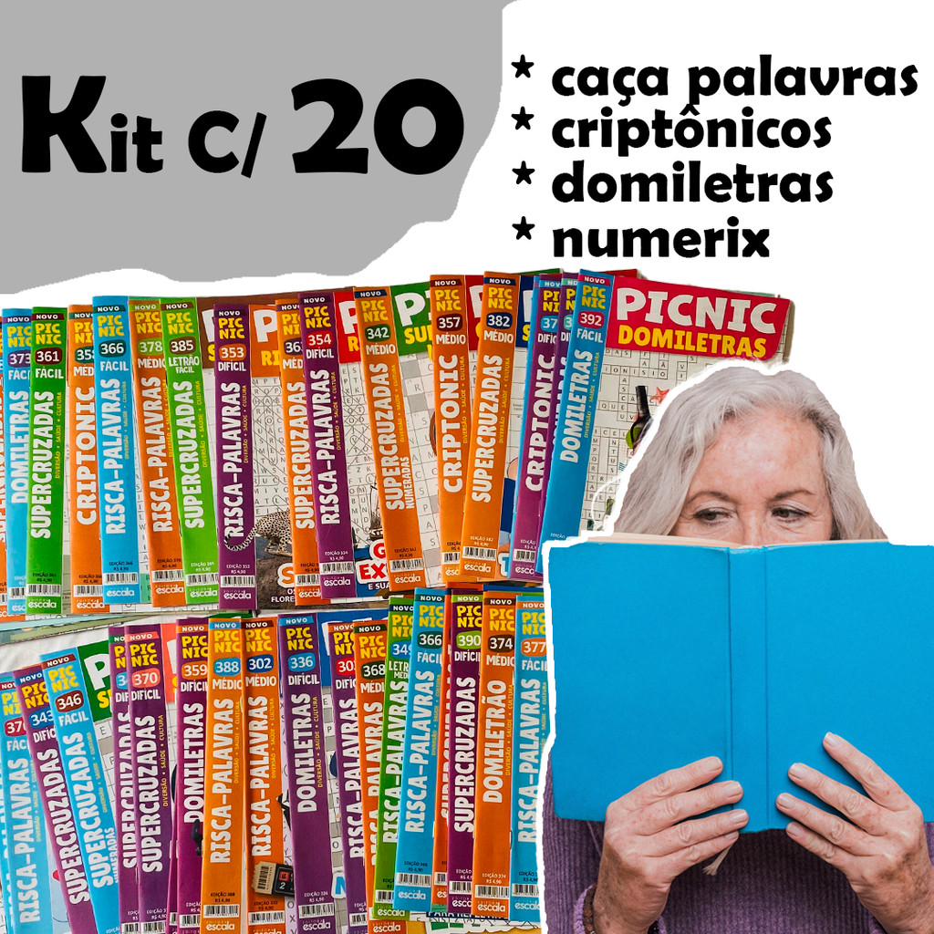 Kit C/20 Revistas passatempo Caça Palavras Pic-Nic  - sem repetição