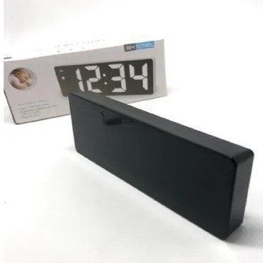 Relogio Digital Led LCD Brilha Portatil de Cabeceira Mesa Espelhado Hora Despertador Alarme Temperatura
