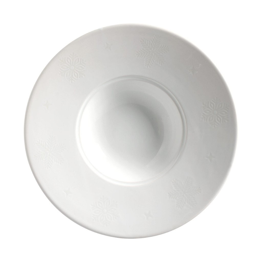 Prato De Risoto Snow Flake 28cm Natal Cerâmica Scalla