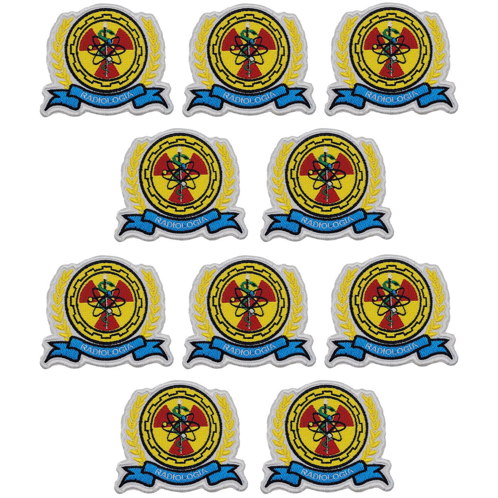 Kit 10 Patch Bordado Radiologia Termocolante Aplique 9x8cm