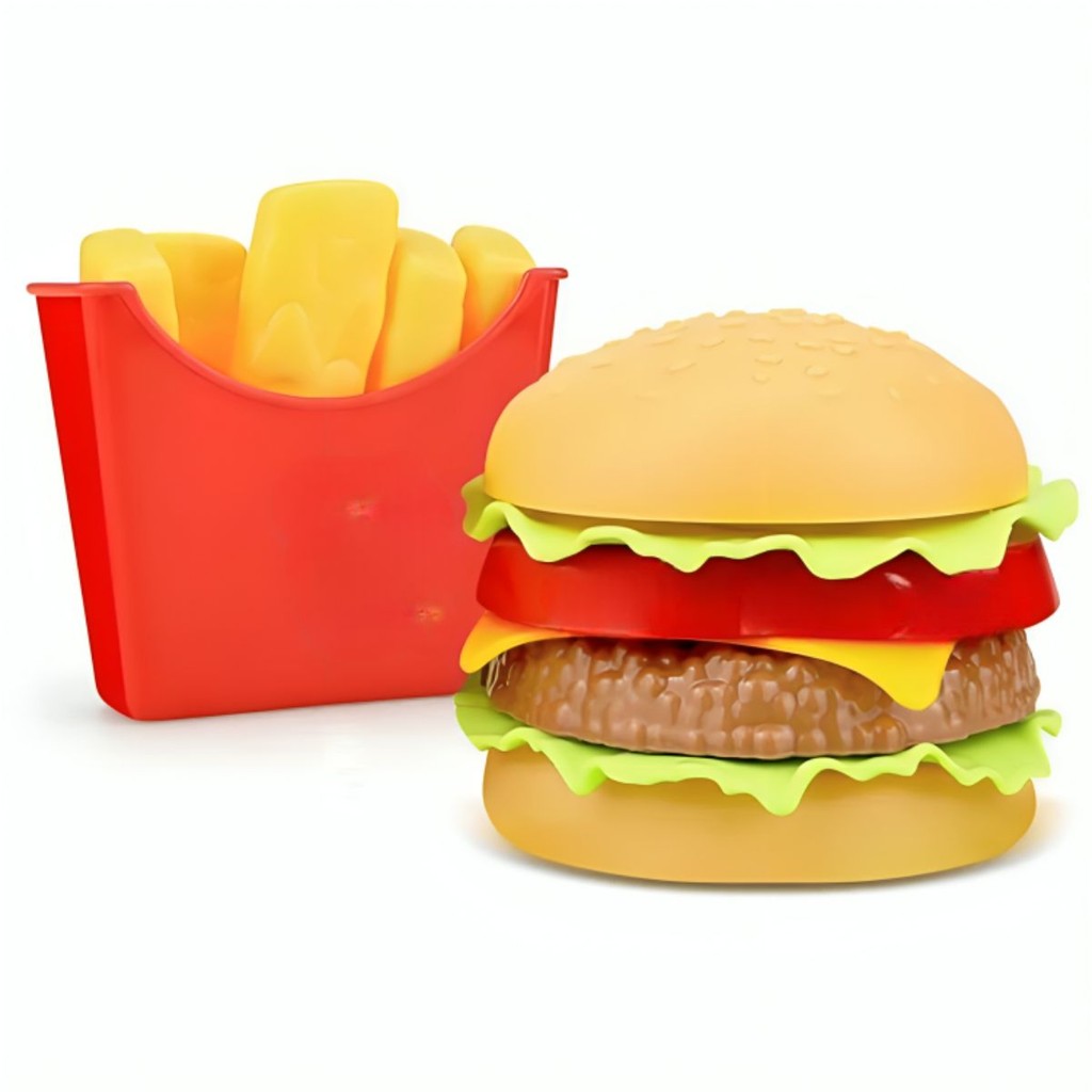 Brinquedo Infantil Comida Hambúrguer e Batatas Fritas - Braskit em Oferta na Shopee