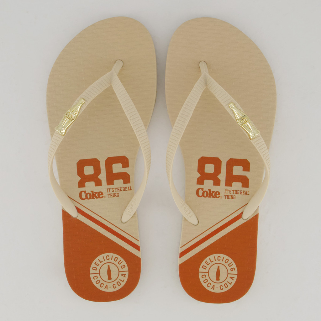 Chinelo Coca Cola Sprint Feminino Bege - Women Shoes