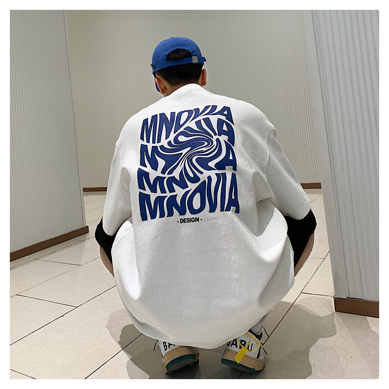 Camiseta Masculina 100% Algodão Streetwear Estampada Mnovia Tendência Camisa Blusa Lançamento