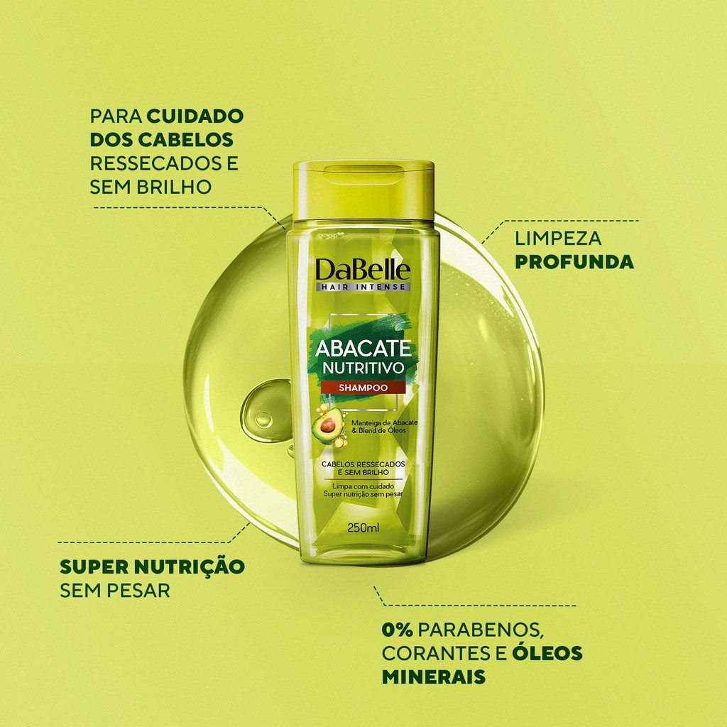 Detalhes do DaBelle Hair Abacate Nutritivo - Shampoo 250ml