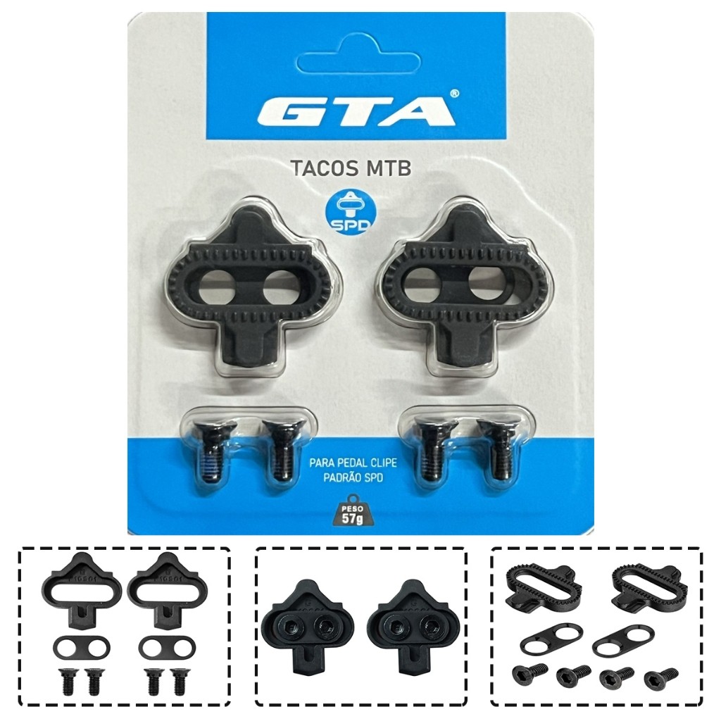 Par Tacos Taquinho Para Pedal De Clip MTB Preto Sapatilha Padrão SPD GTA
