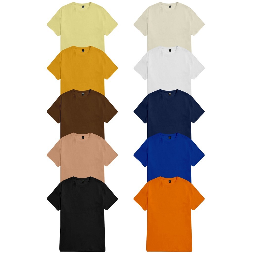 Camiseta Básica Lisa Oversized Life Style Old School Lisa Kit 10 Peças T Shirt Streetwear Casual