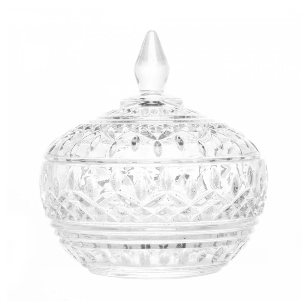 Potiche Baleiro Bomboniere de Vidro Cristal Doces Com Tampa Decorativo Wolff