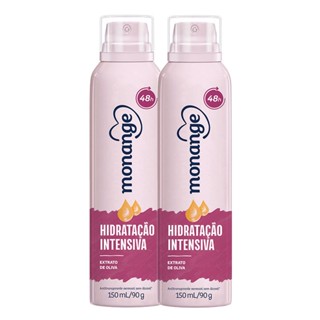 Kit 2 Desodorante Monange Hidratação Intensiva Extrato de Oliva Aerosol Antitranspirante 48h 150ml