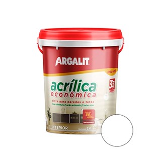 Tinta Acrílica Econômica Branco 3,6L - ARGALIT