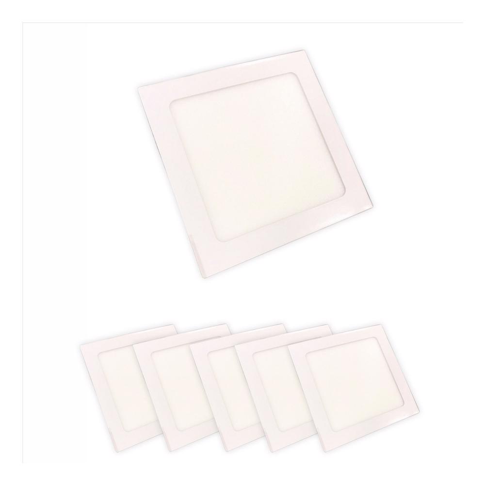 Kit 5 Plafon Painel Led Light Embutir 18w Branco Frio 6000k