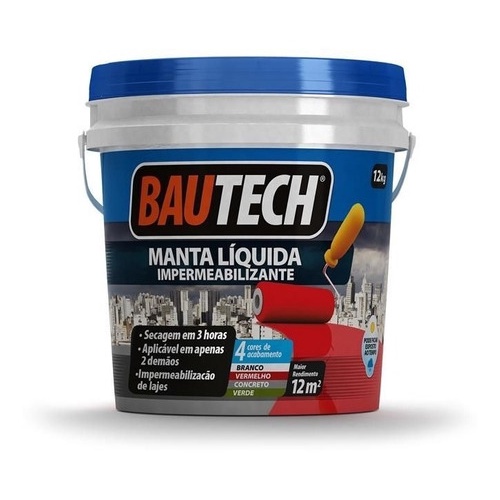 Bautech Manta Liquida 12kg Cores Laje Telhas Calhas