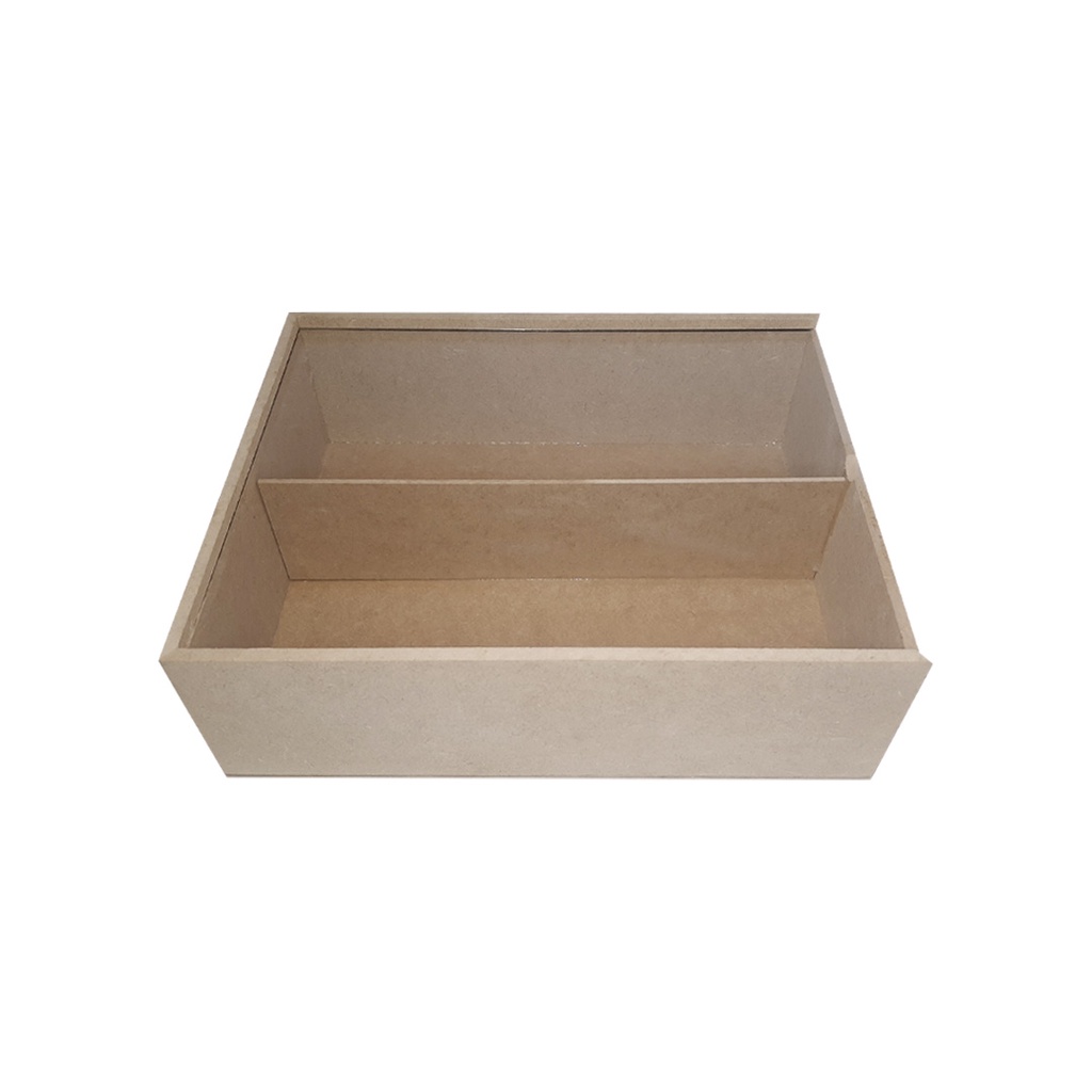 Caixa Estojo Retangular Tampa Acrílica para Vinho com 1 Divisória 32x25x10 Mdf Madeira