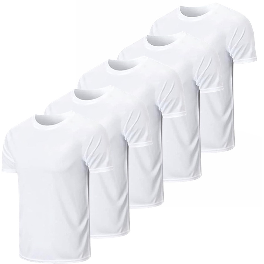 Kit 5 Camisetas Brancas 100% Poliéster 30.1 Premium Para Sublimação Silk Personalização em Oferta na Shopee