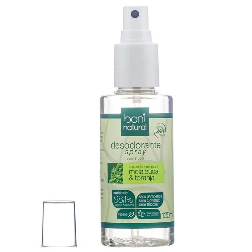 Desodorante Spray Natural Melaleuca e Toranja - 120ml - Boni Natural