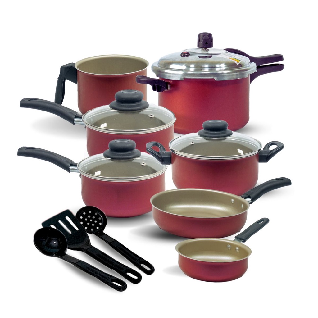 Jogo de Panela Antiaderente Teflon 10 Pçs Panela de Pressão 2,5 litros em Oferta na Shopee